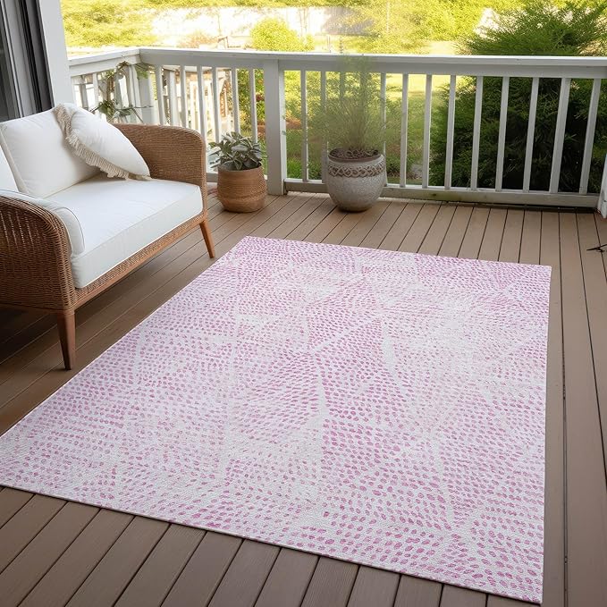 Addison Rugs Chantille ACN591 Pink 2'6" x 3'10" Indoor Outdoor Area Rug, Easy Clean, Machine Washable, Non Shedding, Bedroom, Living Room, Dining Room, Kitchen, Patio Rug