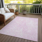 Addison Rugs Chantille ACN591 Pink 9' x 12' Indoor Outdoor Area Rug, Easy Clean, Machine Washable, Non Shedding, Bedroom, Living Room, Dining Room, Kitchen, Patio Rug