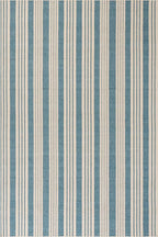 Dash & Albert Talos Blue Machine Washable Rug, 9.5 X 13.5 Feet, Blue/Ivory Stripe Pattern