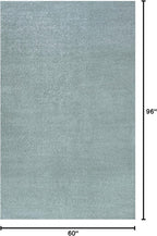 Eyely UES100S-5 Supersoft Haze Solid Low-Pile Indoor Area Rug Casual;Contemporary;Solid;Traditional, Bedroom, Kitchen, Living Room, Easy-Cleaning, Non-Shedding, 5 X 8, Light Blue