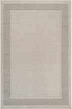 CAMILSON Easy Jute Rug 6x9, Indoor Outdoor Off-White Color Fiber Area Rugs for Entry, Living Room and Farmhouse Rug, Bordered Boho Woven Design, Easy-Cleaning, Washable Outside Carpet (6 x 9)