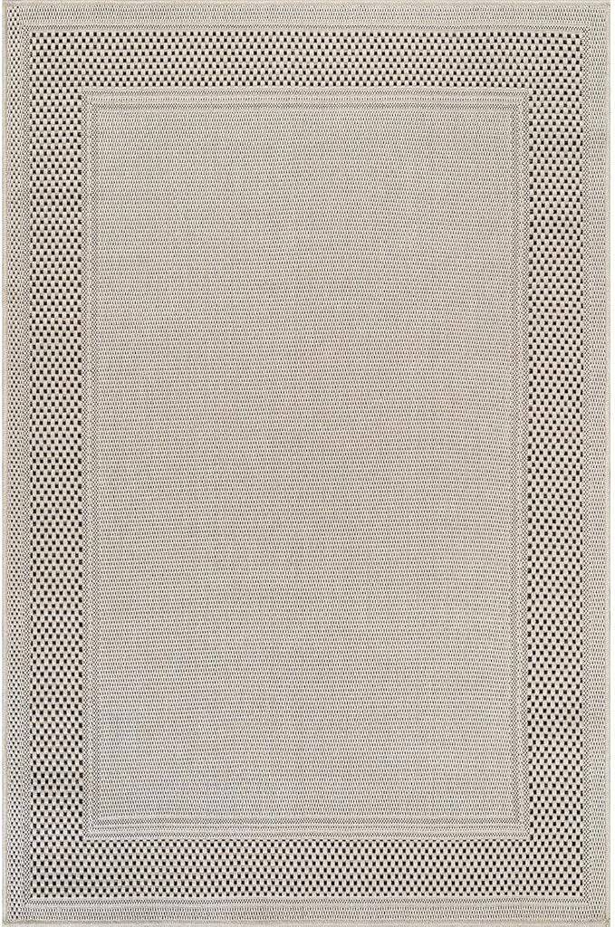 CAMILSON Easy Jute Rug 5x7, Indoor Outdoor Off-White Color Fiber Area Rugs for Living Room Patio and Kitchen Rug Bordered Boho Woven Design, Easy-Cleaning, Washable Outside Carpet (5 x 7)