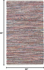 SAFAVIEH Rag Rug Collection Area Rug - 5' x 8', Rust & Multi, Handmade Boho Stripe Cotton, Ideal for High Traffic Areas in Living Room, Bedroom (RAR121E)