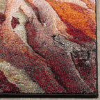 SAFAVIEH Glacier Collection 2'7" x 5' Red / Multi GLA126A Modern Abstract Non-Shedding Living Room Bedroom Area Rug