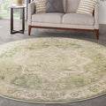 Nourison Home Astra Machine Washable Blue Green 7'10" x Round Area Rug - Easy Clean, Non Shedding, Bed Room, Living Room, Dining Room, Kitchen (8' x Round)