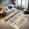 Ambesonne Southwestern Decorative Rug, Geometric Designs with Botanical Forms in Earthy Ethnic Color Palette, Quality Carpet for Bedroom Dorm and Living Room, 2' 2" x 3' 7", Black Brown Grey
