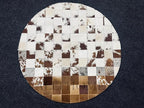 Handmade Pure Cowhide Round Leather Rug for Living Room Bedroom Rug (9X9)