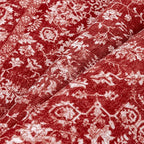 Christmas Runner Rug 2x6 Red Washable Hallway Carpet Retro Floral Holiday Decorative Non Slip Low Pile Soft Throw Long Xmas Rug for Kitchen Bedroom Bathroom
