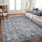 Area Rug 5'x7' Washable Rug Vintage Traditional Floor Cover Thin Retro Kitchen Indoor Distressed Non Slip Carpet for Living Room Bedroom Dining Room