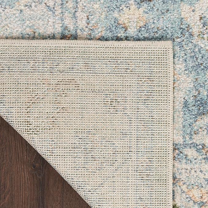 Nourison Home Astra Machine Washable Light Blue 2'2" x 10' Area Rug - Easy Clean, Non Shedding, Bed Room, Living Room, Dining Room, Kitchen (10' Runner)