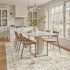 6x9 Area Rug for Living Room Washable 6x9 Non-Slip Modern Rugs for Bedroom Dinning Room Ultra-Thin Indoor Brown Pink