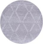 SAFAVIEH Marrakesh Collection Area Rug - 6'7" Round, Grey, Geometric Design, Ideal for High Traffic Areas in Living Room, Bedroom, Dining (MRK517F)