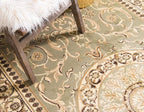 Unique Loom Versailles Collection Traditional Classic Medallion Floral Motif Area Rug (8' 0 x 11' 4 Rectangular, Green/ Ivory)