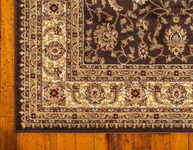 Unique Loom Voyage Collection Traditional Oriental Classic Intricate Design Area Rug (2' 7 x 10' 0 Runner, Brown/Ivory)
