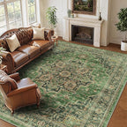 9x12 Large Area Rugs for Living Room Ultra-Soft Washable Rug Vintage Distressed Non-Slip Low Pile Stain Resistant Carpet for Bedroom Dining Room Kitchen Office