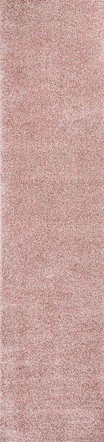 JONATHAN Y Haze Solid Low-Pile Pink Runner Rug 2x8, Coastal,Bohemian,Minimalist,Classic, Easy-Cleaning for Living Room,Bedroom,Kitchen,Pet Friendly,Non-Shedding (SEU100P-28)