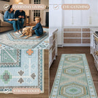 Fame Living Washable Area Rug. Modern Farmhouse. Vintage. Turkish. Bohemian. Distressed. Oriental. Traditional. Rugs for Living Room. Dining. Bedroom. Office. Entryway. Foyer. (856GG, 2'5" x 9'8")