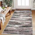 Modern Abstract Small Area Rug Indoor, Dark Light Brown White 3x5 Washable Rug Non-Slip Soft Entryway Rug Kitchen Mats Thin Print Faux Wool Floor Carpet Throw Rugs for Entrance Bedroom