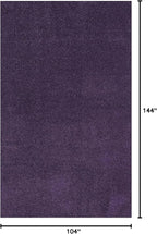 Eyely UES100N-9 Supersoft Haze Solid Low-Pile Indoor Area Rug Casual;Contemporary;Solid;Traditional, Bedroom, Kitchen, Living Room, Easy-Cleaning, Non-Shedding, 9 X 12, Purple