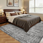10x14 Area Rug Living Room Rugs - Washable Neutral Modern Abstract Soft Thin Rug Indoor Floor No Slip Rug Carpet for Bedroom Under Dining Table Home Office Decor - Dark Gray