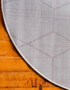 Unique Loom Trellis Frieze Collection Area Rug - Geometric (7' Round, Ivory/ Gray)