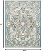 Unique Loom Narenj Collection Classic Traditional Medallion Textured Design Area Rug, 10 x 13 ft, Blue/Tan