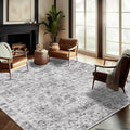Washable Area Rug 9'x12' Retro Boho Design Non-Shedding Easy Care Ideal for High Traffic Areas in Living Room Bedroom Office Coffee Table Kitchen Large Carpet