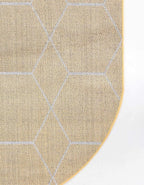 Unique Loom Trellis Frieze Collection Area Rug - Geometric (5' x 8' Oval, Yellow/ Ivory)