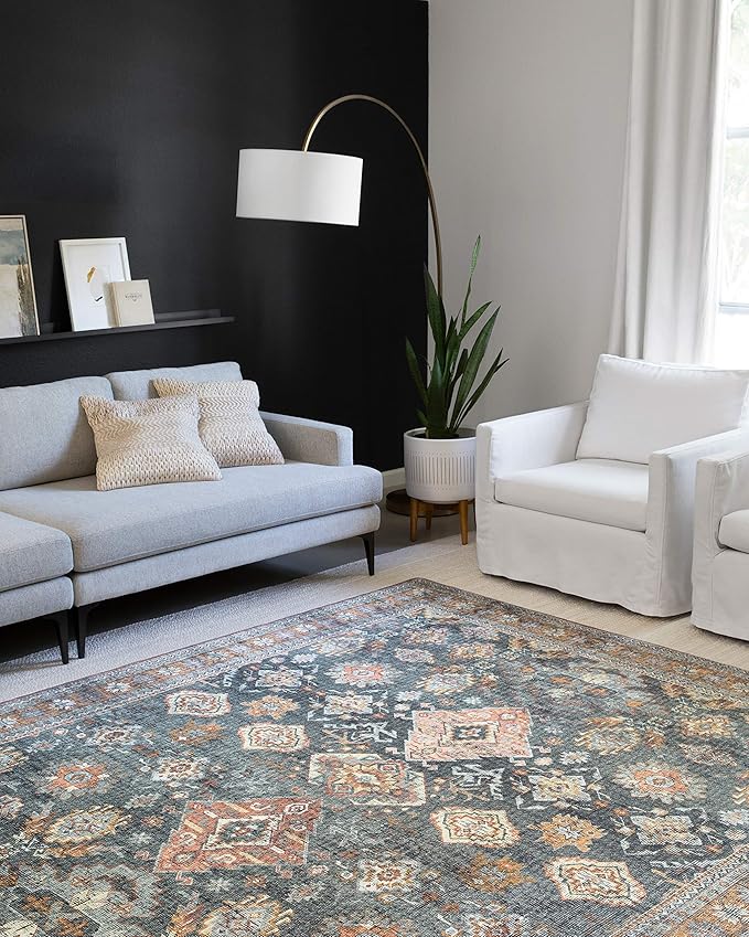 Loloi Skye Collection SKY-10 Sea/Rust 9'-0" x 12'-0" Area Rug