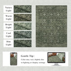 Washable Area Rug 9x12 Green Rugs for Living Room, Vintage Boho Large Rug for Bedroom Dining Room Office, Distressed Floral Print Carpet for Under Table, Soft Non Slip Low Pile Throw Carpet Indoor Mat