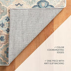 Dash and Albert Pali Machine Washable Area Rug - Runner - 2.5' x 8' Blue - Geometric Accent Rug - Anti-Slip Backing, Lightweight, Machine Washable, High Traffic Areas Kitchen, Mudroom, Laundry Room