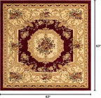 Rugs.com Chateau Collection Rug - 5 Ft Square Red Medium Pile Rug