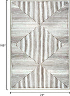 Bloom Rugs Washable Non-Slip 6' x 9' Rug - Brown Striped Area Rug for Living Room, Bedroom, Dining Room, and Kitchen - Exact Size: 6' x 9'