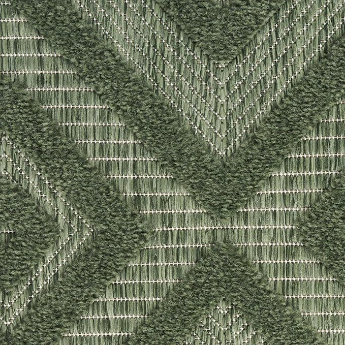 Nourison Home Versatile Green 8' x 10' Area Rug - Easy Clean, Non Shedding, Bed Room, Living Room, Dining Room, Kitchen (8' x 10')