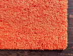 Unique Loom Solid Shag Collection Area Rug (2' 6" x 13' 1" Runner, Tiger Orange)