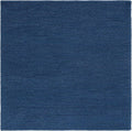 SAFAVIEH Natura Collection Area Rug - 8' Square, Navy & Blue, Handmade Wool Blend, Textured Design, Ideal for Living Room, Bedroom, Dining Space (NAT620M)