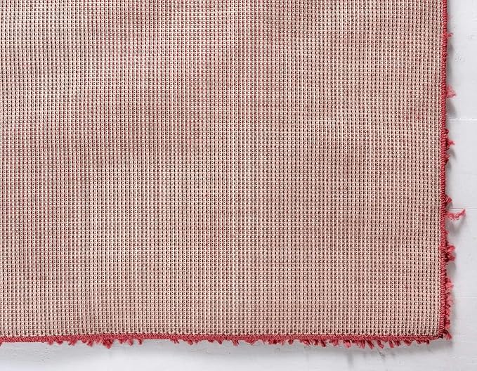 Unique Loom Davos Shag Collection Area Rug - Solid (9' 10" x 13' Rectangle, Poppy)