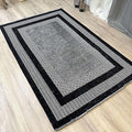 Alfa Rich 7x10 Black Washable Area Rugs for Living Room Bedroom Kitchen Dining Cotton Rug