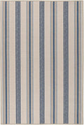 Dash and Albert Nimes Ticking Machine Washable Area Rug - 2.5' x 8' Runner Neutral Stripe Washable Accent Rug - Durable, High Traffic Kitchen, Mudroom, Hallways