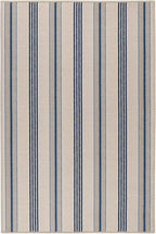Dash and Albert Nimes Ticking Machine Washable Area Rug - 2' x 3' Neutral Stripe Washable Accent Rug - Durable, High Traffic Areas Kitchen, Mudroom, Hallways