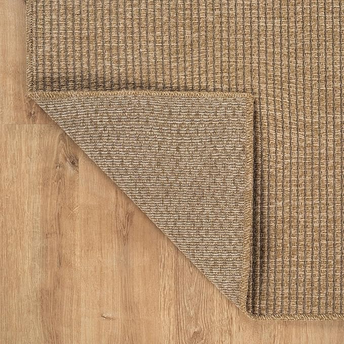 CAMILSON Easy Jute Rug 6x9, Indoor Outdoor Natural Color Farmhouse Area Rugs for Living Room Patio and Kitchen Rug, Solid Boho Woven Design, Easy-Cleaning, Washable Outside Carpet Alfombras (6 x 9)