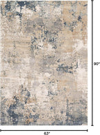 Loloi Teagan Collection TEA-06 Sand/Mist 5'-3" x 7'-6" Area Rug, Large, Soft Neutral Rug, High-Traffic for Living Room, Bedroom, Home Office, Dining Area