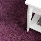 Unique Loom Solid Shag Collection Area Rug (7' 1" Round, Eggplant Purple)