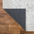 Bloom Rugs Washable Non-Slip 7 ft Runner - Beige/Off White Traditional Bordered Runner for Entryway, Hallway, Bathroom, and Kitchen - Exact Size: 2.5' x 7'