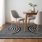 Rugshop Abstract Arch Shag Area Rug Anthracite Dark Gray 4' x 6' Ideal for Small Living Rooms, Offices, or Beside The Bed