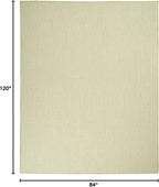 Nourison Home Courtyard Ivory Green 7' x 10' Area Rug - Easy Clean, Non Shedding, Bed Room, Living Room, Dining Room, Kitchen (7' x 10')
