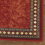 Antep Rugs Alfombras Modern Bordered 2x7 Non-Skid (Non-Slip) Low Profile Pile Rubber Backing Indoor Area Runner Rugs (Maroon Beige, 2' x 7')