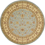 Unique Loom Voyage Collection Traditional Oriental Classic Intricate Design Area Rug (8' 0 x 8' 0 Round, Light Blue/Gold)