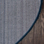 Unique Loom Solid Shag Collection Area Rug (7' 1" Round, Sapphire Blue/ Navy Blue)