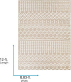 Livabliss Hapsburg Moroccan Shag Area Rug, 8'10" x 12', Beige